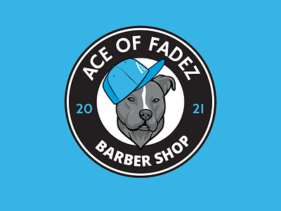 Ace of Fadez Barber Shop - Logo Design ace american barber shop branding bulldog design dog faded fadez graphic design haircut illustration k9 logo mechanicsburg pennsylvania pitbull puppy razor vector