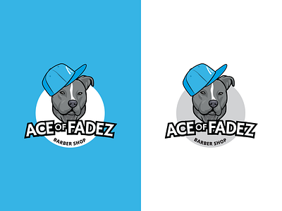 Ace of Fadez Barber Shop - Logo Design ace american barber shop branding design dog faded fadez graphic design hair haircut illustration k9 logo mascot mechanicsburg pennsylvania pitbull puppy vector