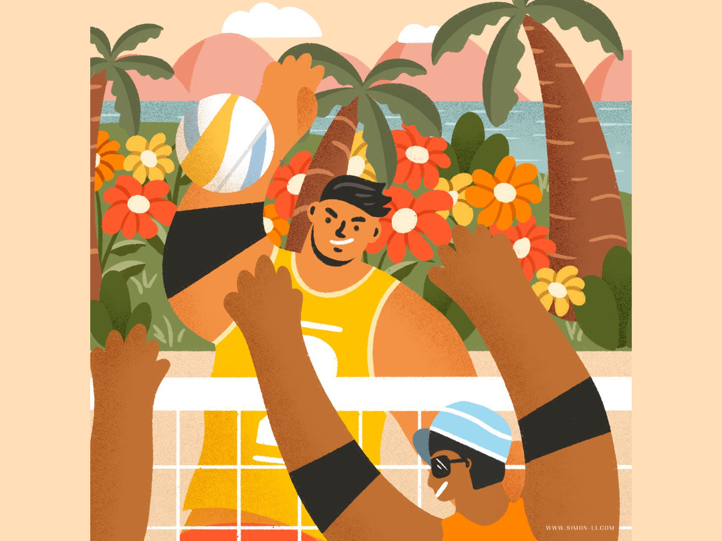 beach-volleyball-by-simon-li-on-dribbble