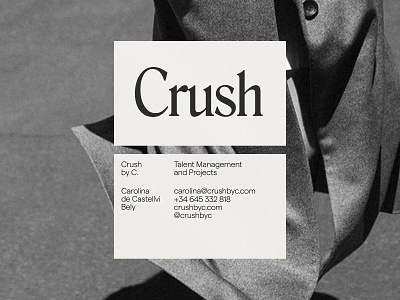 Crush Business Card agency black and white brand identity branding business card elegant