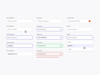 Input Components inputs product design ui