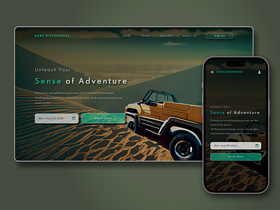 Desert Safari Landing Page app design graphic design ui ux