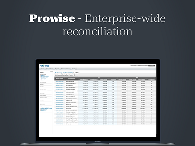 NotchUX > Prowise - Enterprise-wide Reconciliation ui ux web app