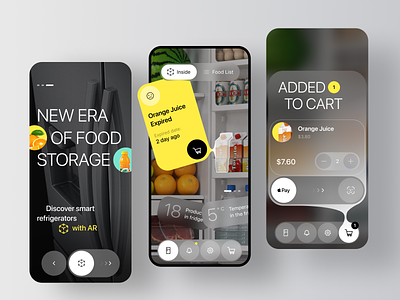 ExpireTrack - Smart Fridge App app design food foodtech groceries image recognition inventory kitchen meal planning organization smartfridge sustainability uxdesign waste reduction