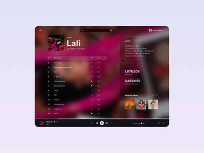 DailyUI 009: Music Player app dailyui design figma glassmorphism graphic design lali lali esposito music player ui ui design user interface uxui