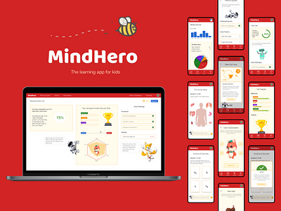 MindHero: The Learning App for Kids with Learning Difficulties accessibility add adhd app branding case study children education gamification learning ui ux web design website