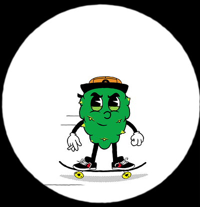Smokinha 12fps animated animation cannabis character design illustration loop marijuana motion motion graphics skate skateboard skater weed