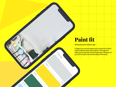 Paint fit - AR based paint selector app app design ar interior roomdesign ui