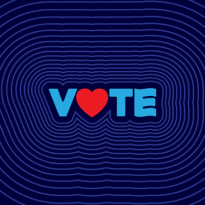 Vote with your heart heart love rhythm ripple vote