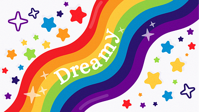 Dreamy Rainbow art color design dreamy font graphic design illustration illustrator star type typography vector