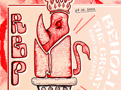 The Red Beast Project design illustration mixed media typography
