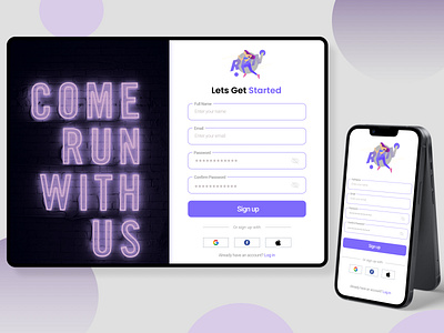 Sign up - Daily UI001 challenge daily ui daily ui 001 design figma fitness mobile app sign in signup sports ui ui design user interface web design