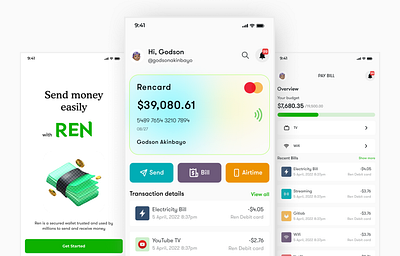 Ren Fintech App app design mobile mobile app product product design ui ux