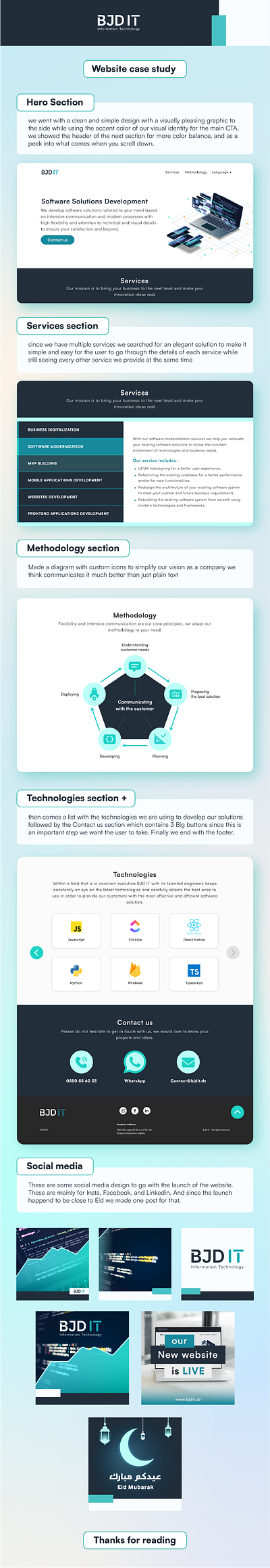 BJD IT Technology company website case study graphic design ui