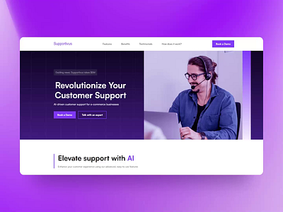 Supportivus - Free Webflow AI Startup Template ai desktop landingpage saas startup template ui design webdesign webflow