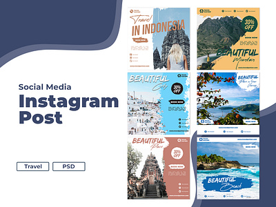 Template Instagram Post Travel Agency feed instagram graphic design instagram instagram template photoshop social media travel travel agency