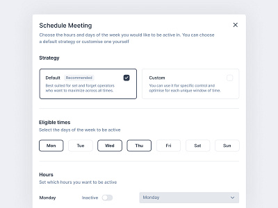 Schedule Meeting Modal — Octagon UI branding clean design feedback graphics illustration inspiration logo meeting modal new product design schedule thumbnail trend ui ui ux ux vector website