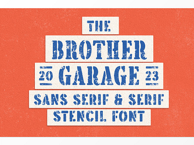 Brother Garage Vintage Stencil Font bold font