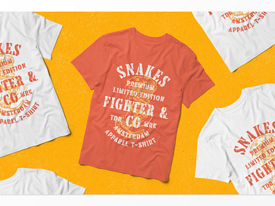 Snakes Fighter & Co T-shirt bold font