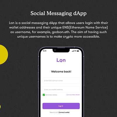Lon Social dApp Login figma mobile design product design ui ux web3