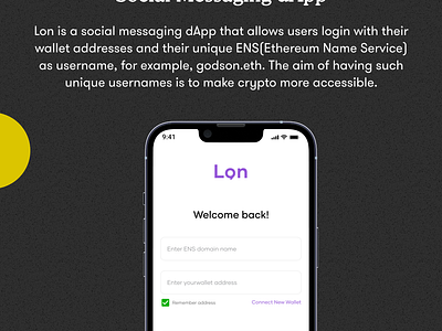 Lon Social dApp Login figma mobile design product design ui ux web3