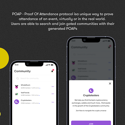Lon Social dApp - POAP app design figma mobile design product design ui ux web3