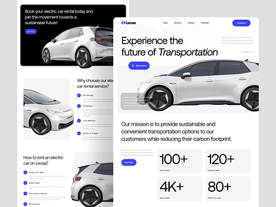 Lecaa - Electric Car Rental Landing Page car car landing page car rental car rental landing page electric electric car ev landing page ui design vehicle web web design website website design