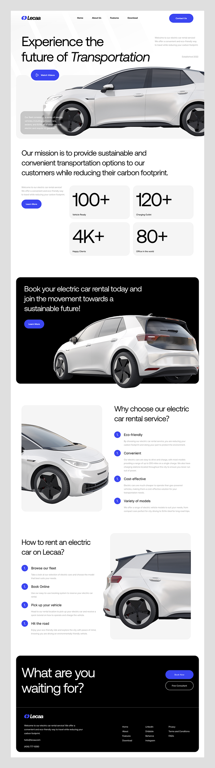 Lecaa - Electric Car Rental Landing Page by Faza Dzikrulloh for Odama ...