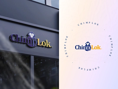 Chimplok Logo Branding and Identity branding chimpanzee emblem finance gorilla graphic design identity illustration logo minimal monkey packaging trend typography ui wordmark