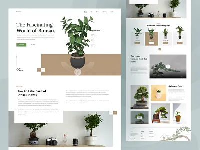 Bonsi - Interior Nursery Landing Page clean design ecommerce fresh garden green homepage interior landing page monstera nature plant plant shop plant store plants pot tree trendy design ui design ux design workspace