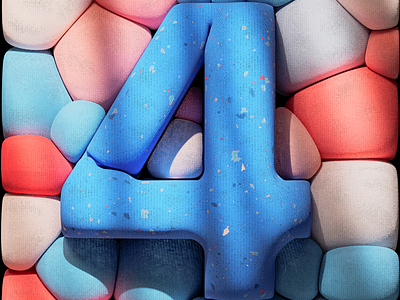 4 for 36Daysoftype 36daysoftype 3d 3dtype balloon c4d cgi cinema4d cloth design four numbers render