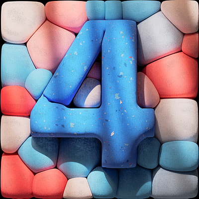 4 for 36Daysoftype 36daysoftype 3d 3dtype balloon c4d cgi cinema4d cloth design four numbers render