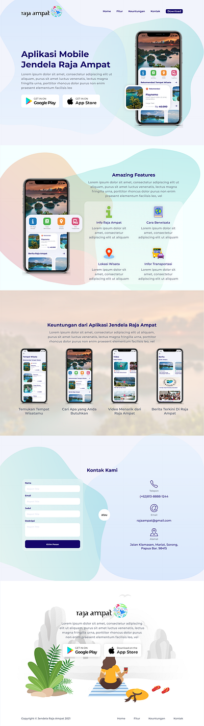 Sitemap Application Raja Ampat app application design mobile sitemap travel ui ux web website