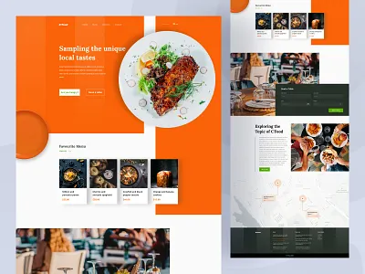 C'Food - Restaurant Landing Page baverage branding cooking delivery service dribbble best shot fast delivery food food and drink food delivery food web foodie home page landing page meal order restaurant snacks trendy design web design website