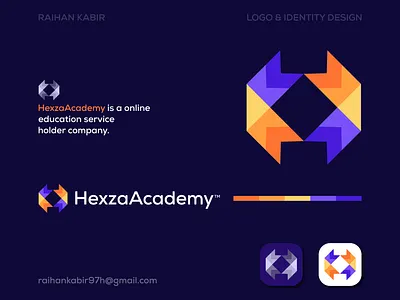 Hexza Academy Logo Design academy logo brand design brand identity brand identity design brand mark branding colorfull logo costumer creative logo education logo h letter h logo letter mark logo logo design logo designer minimalist modern monogram service