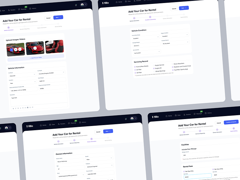 Sports Car Rental - Post car for rental automotive book a ride booking app car car rental filllo form design minimal rent rental rental service ui design user experience user interface ux web web app web application web design website