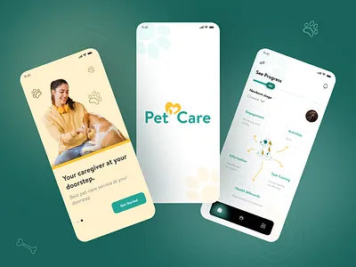 Petcare App animalcare app design application appointment clean gradient grooming midicine mobile app petapp petcare petdoctor petgrooming pethealth petlove petshop pettraining service uiux ux