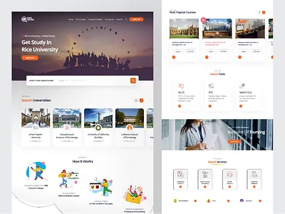 University Admission Website Ui 3d animation branding clean design couching courses design graphic design homepage illustration landing page logo minimal ui uiux university university admission university admission website ui website