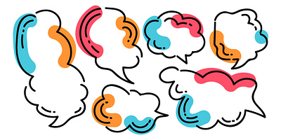 Cute Bubble Chat Illustration bubble chat colorful communication cute design illustration speech vector