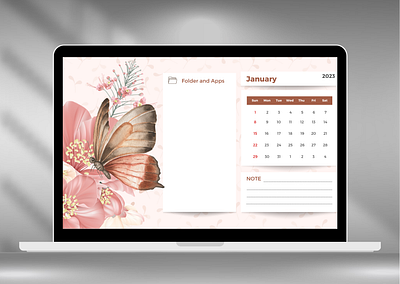 Flower And Butterfly Organizer Desktop Wallpaper branding canva canvatemplate design design graphic v graphic design