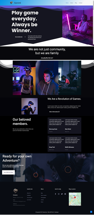 Gaming Website ! Hero Section web design web developer