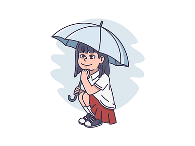 Girl with Umbrella colorful girl umbrella