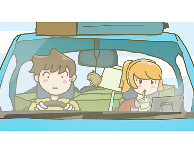 Driving - 2d Animation GIF animation character design illustration