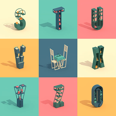 36 Days Of Type 2023 - S to 0 36 days 36 days of type 2023 3d 3d model animation cute design illustration low poly motion design motion graphics type design typeface
