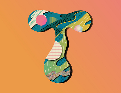 'T' for 36 Days of Type 36daysoftype abstract challenge concept contemporary design flat gradients illustration illustrator lettering letters patterns texture type vector