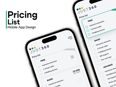 Pricing Mobile Page UI UX Design app branding design graphic design pricing list design technology ui ux