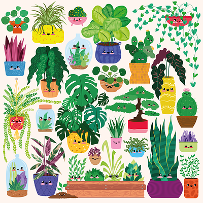 Happy Plants Puzzle 2023 amsterdam design digital gardening hobby holiday illustration monstera plants print puzzle spring succulents summer toys visual