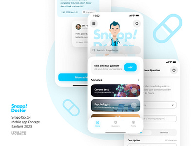 Revolutionizing Healthcare with Snapp Doctor app application blue care clear corona design doctor health hospital medical minimal mobile product product design psychology snapp snapp doctor ui ux