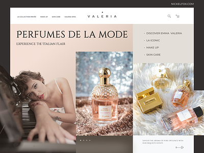 Perfume Shop Web Design appealing bold branding clean concept design ecommerce elegant expensive fragrance italian landing page minimal pearl perfume rich shop ui ux