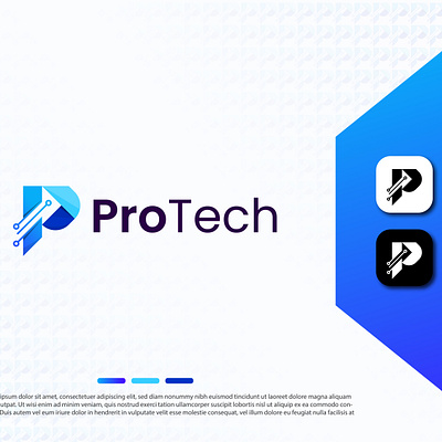 ProTech - Logo design brand identity branding design graphic design icon illustration logo logo design logo mark maker mnbvcxzgfdsa qwertyuioplkjh tech technology vector